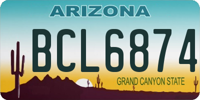 AZ license plate BCL6874