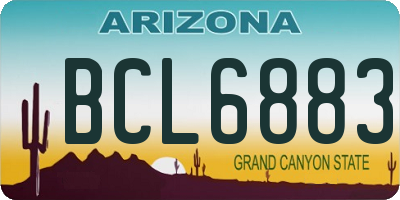 AZ license plate BCL6883