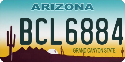 AZ license plate BCL6884