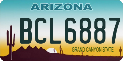 AZ license plate BCL6887