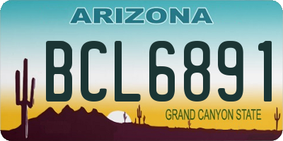 AZ license plate BCL6891
