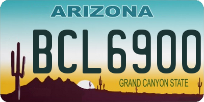 AZ license plate BCL6900