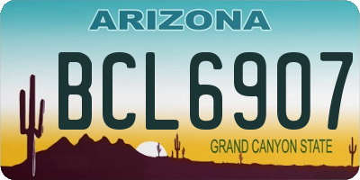 AZ license plate BCL6907