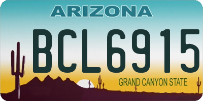 AZ license plate BCL6915