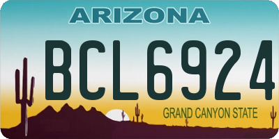 AZ license plate BCL6924