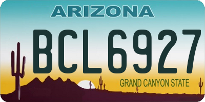 AZ license plate BCL6927