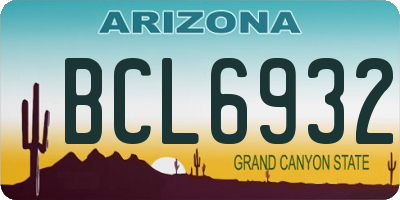 AZ license plate BCL6932