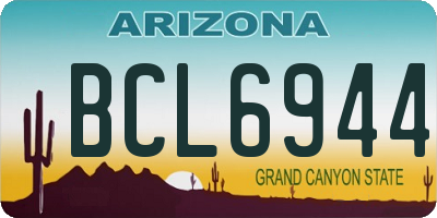 AZ license plate BCL6944