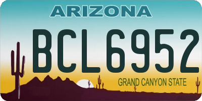 AZ license plate BCL6952