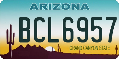 AZ license plate BCL6957