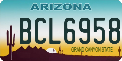 AZ license plate BCL6958