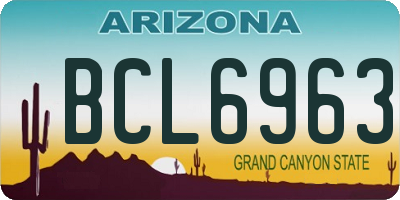 AZ license plate BCL6963