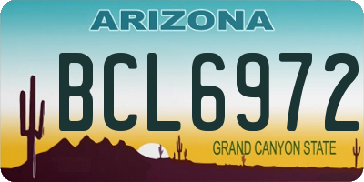 AZ license plate BCL6972