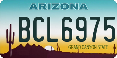 AZ license plate BCL6975