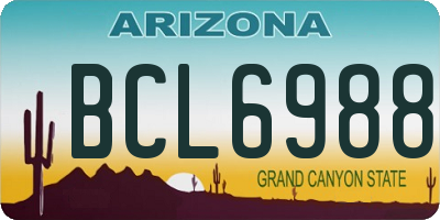 AZ license plate BCL6988