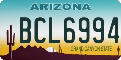 AZ license plate BCL6994