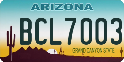 AZ license plate BCL7003