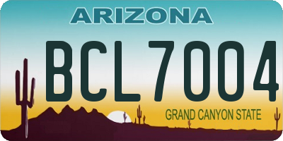 AZ license plate BCL7004