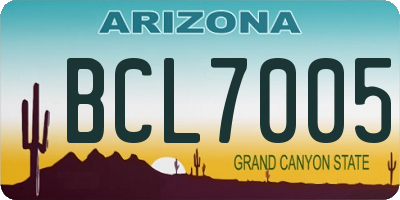 AZ license plate BCL7005