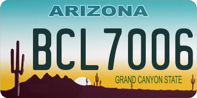 AZ license plate BCL7006