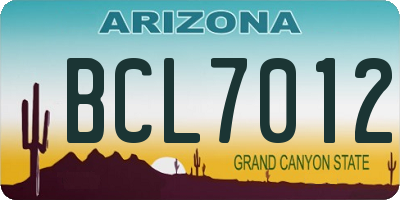 AZ license plate BCL7012