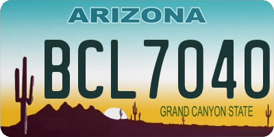 AZ license plate BCL7040