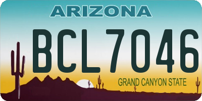 AZ license plate BCL7046