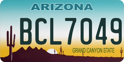 AZ license plate BCL7049