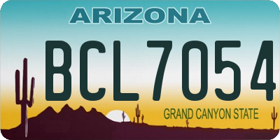 AZ license plate BCL7054