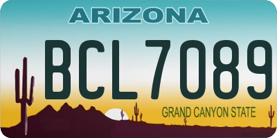 AZ license plate BCL7089