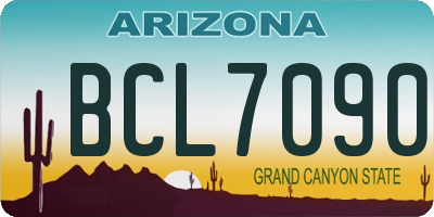 AZ license plate BCL7090