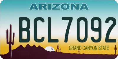 AZ license plate BCL7092