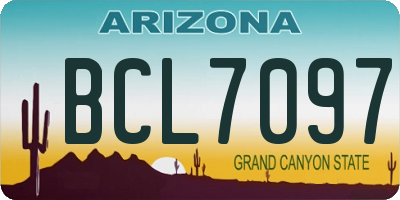 AZ license plate BCL7097