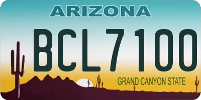 AZ license plate BCL7100