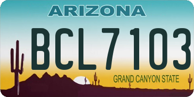 AZ license plate BCL7103