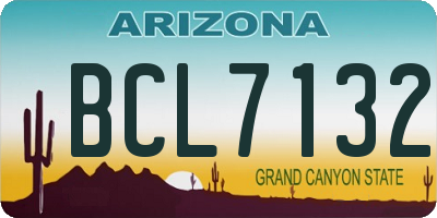 AZ license plate BCL7132