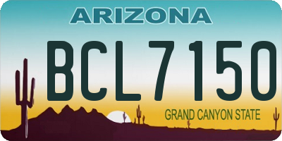 AZ license plate BCL7150