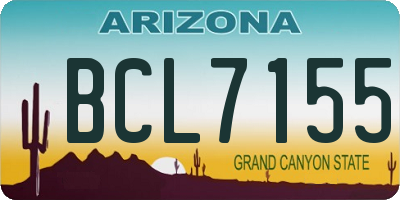 AZ license plate BCL7155