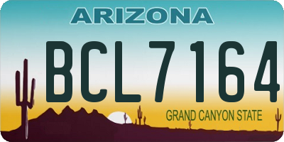 AZ license plate BCL7164