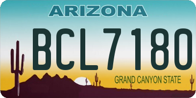 AZ license plate BCL7180