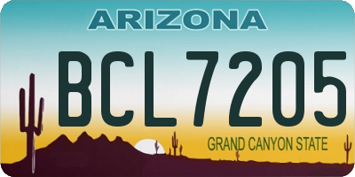 AZ license plate BCL7205