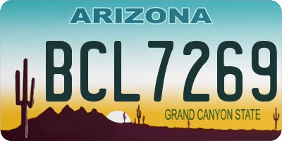 AZ license plate BCL7269