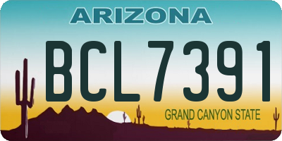 AZ license plate BCL7391