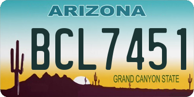 AZ license plate BCL7451