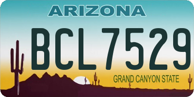 AZ license plate BCL7529