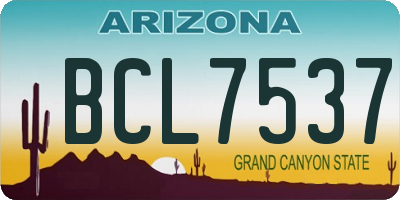 AZ license plate BCL7537