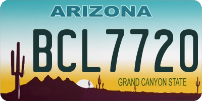 AZ license plate BCL7720