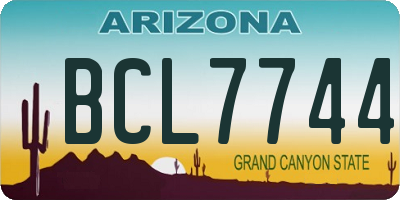 AZ license plate BCL7744