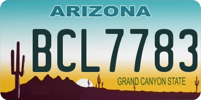 AZ license plate BCL7783