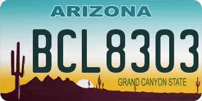 AZ license plate BCL8303